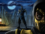 Scorpion and Sub-Zero in MK Armageddon's Pit Arena render